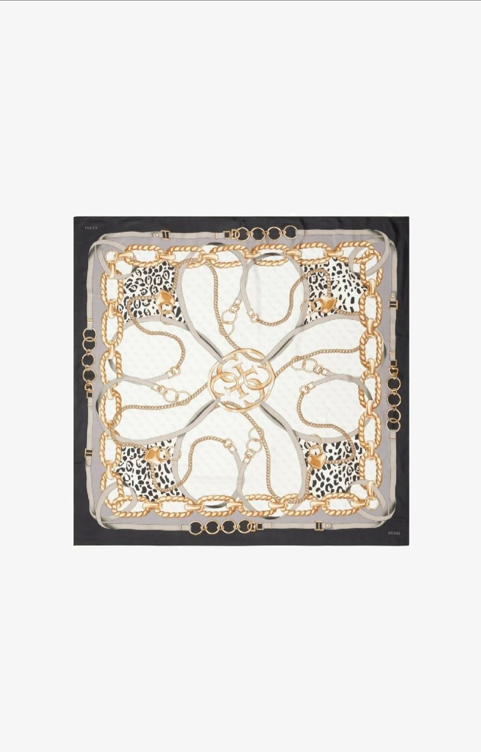 Guess Foulard grande 130x130 Nero/Grigio Multistampa