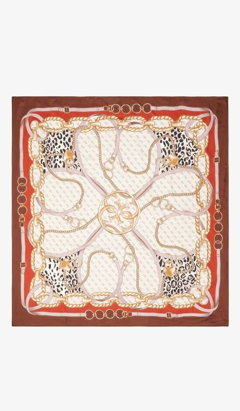 Guess Foulard grande 130x130 Marrone Multistampa