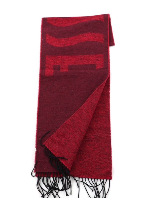 Alviero Martini 1A Classe Sciarpa Unisex Logo Grande 30 x 180 Rosso Cabernet