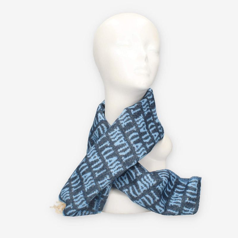 Alviero Martini 1A Classe Sciarpa con logo intero 30x200 Blue