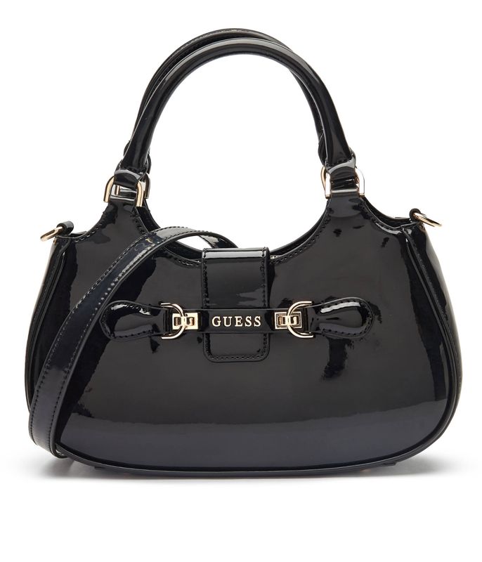Guess Borsa a mano in vernice Nolana Nero