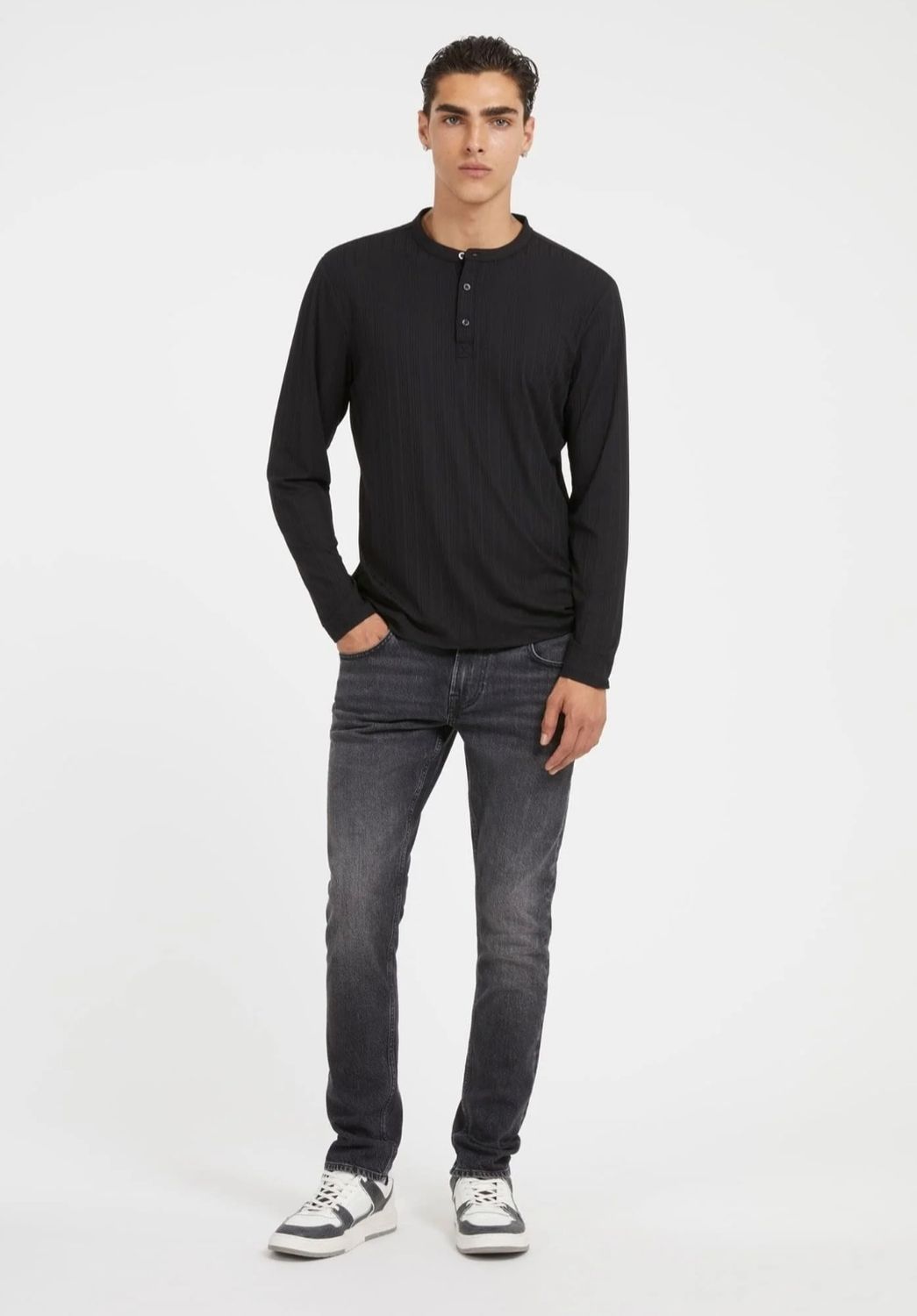 Guess Jeans Skinny Uomo Low Rise Grigio