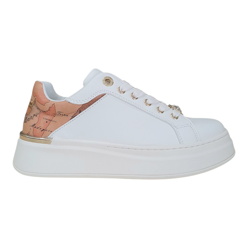 Alviero Martini 1A Classe Sneakers Donna Fondo a Cassetta Bianca/Geo Beige