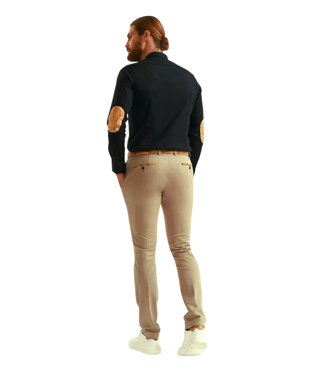 Alviero Martini 1A Classe Pantalone Uomo Super Slim fondo 16  in Cotone Stretch 4 stagioni Fango