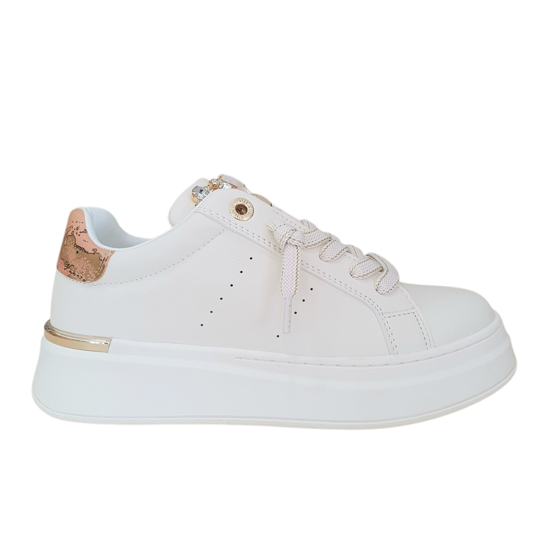 Alviero Martini 1A Classe Sneakers Donna Fondo a Cassetta con Gioiello Off White/Geo Classic