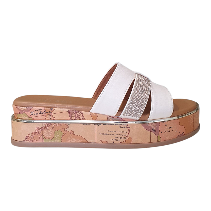 Alviero Martini 1A Classe Ciabatta con Strass Rosa Nude/Geo Classic