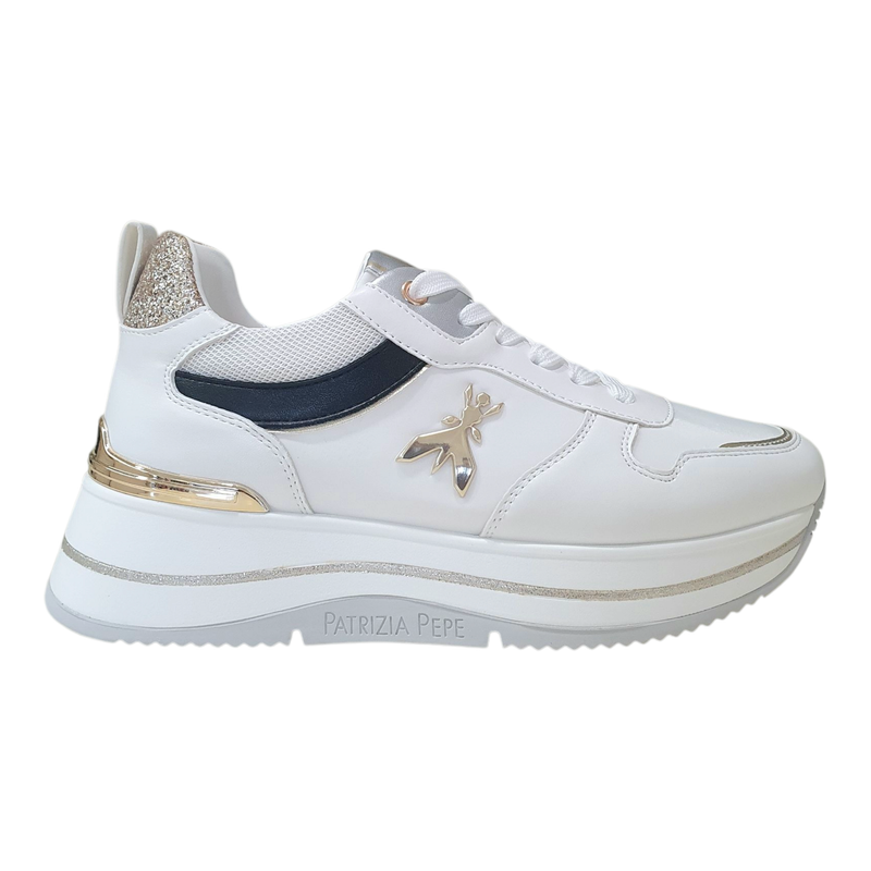 Patrizia Pepe Sneakers Running in Pelle Bianca