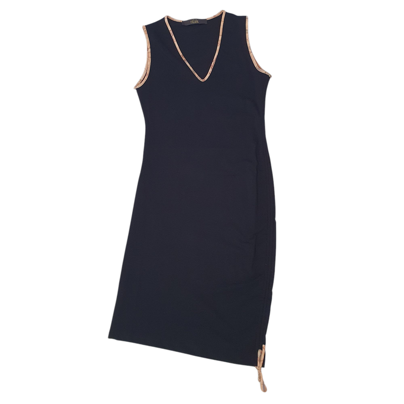 Alviero Martini 1A Classe Abito corto in jersey con coulisse Nero/Geo