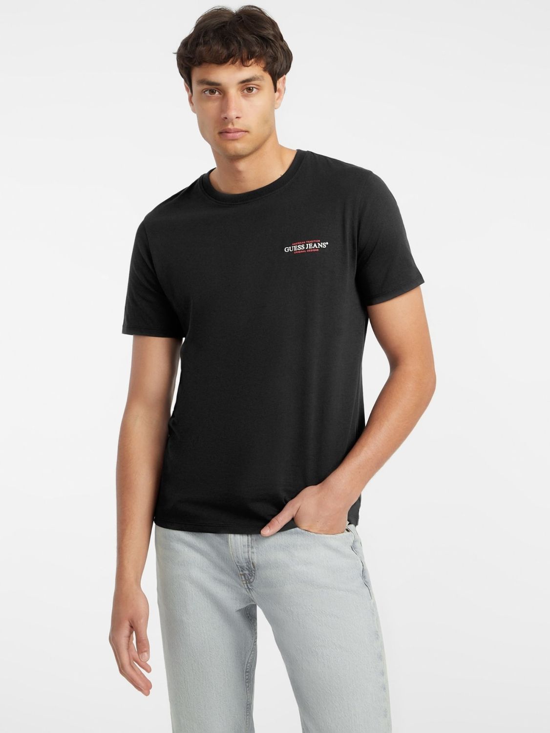 Guess T-shirt Uomo vestibilità slim American Tradition Nero