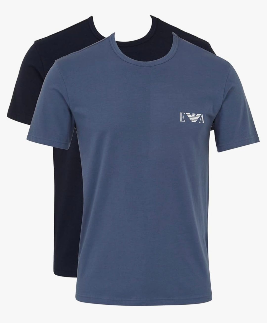Emporio Armani  Pack 2 T-shirt Underwear Slim fit logo bold monogram Azzurro/Blue