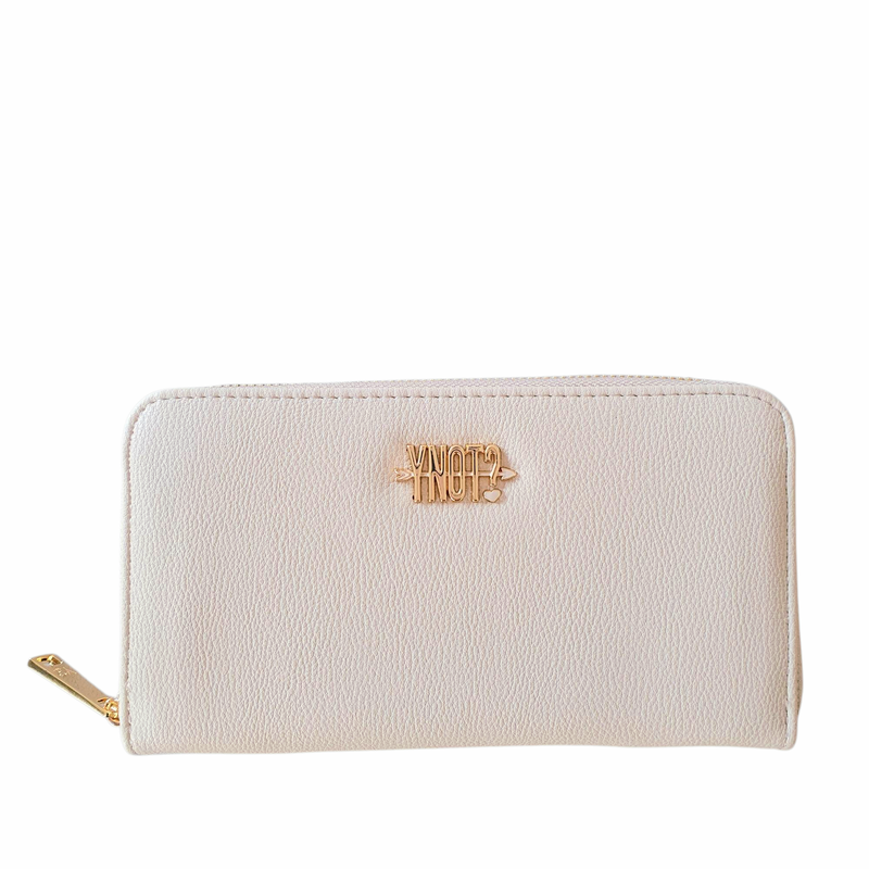 Y Not? Portafoglio donna con cerniera Lovers Crema