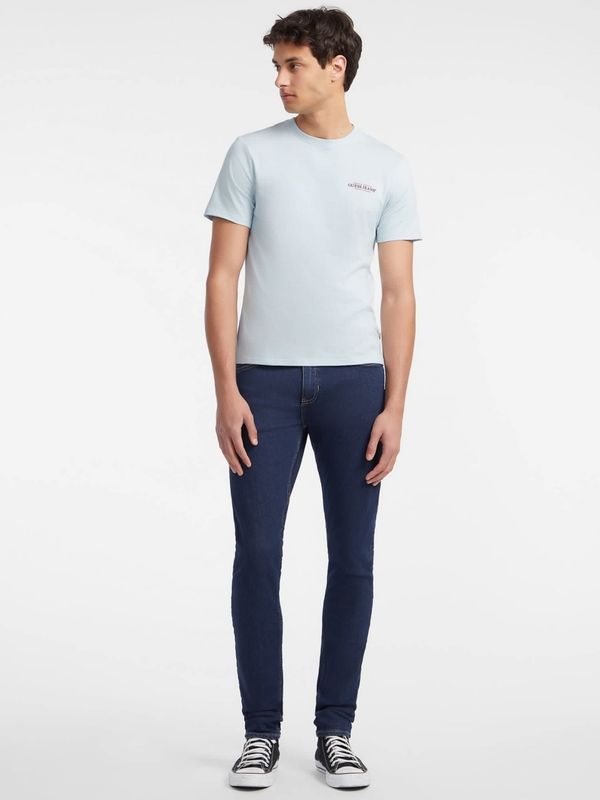 Guess T-shirt vestibilità slim American Tradition Celeste