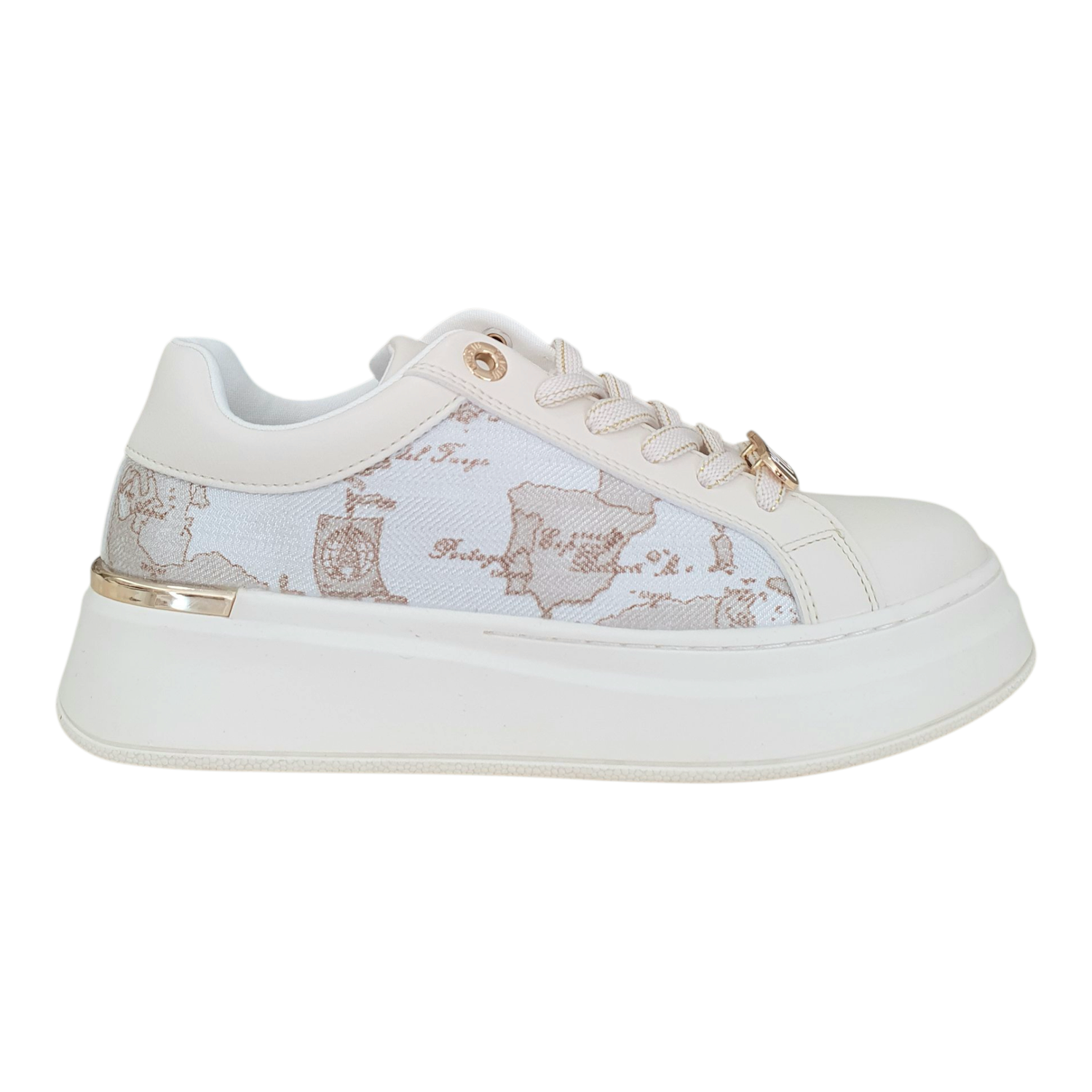 Alviero Martini 1A Classe Sneakers Donna Fondo a Cassetta Off White/Safari Geo