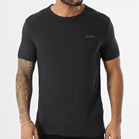Guess T-shirt logo ricamato Antracite 
