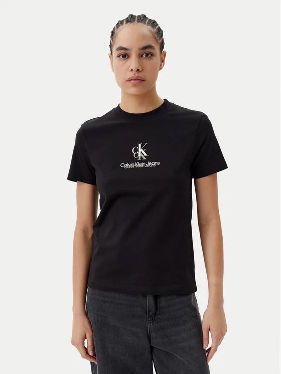 Calvin klein T-shirt monogramma con logo Nera