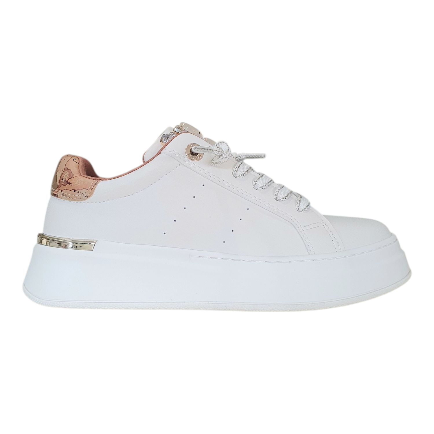 Alviero Martini 1A Classe Sneakers Donna Fondo a Cassetta con Gioiello Off White/Geo Classic