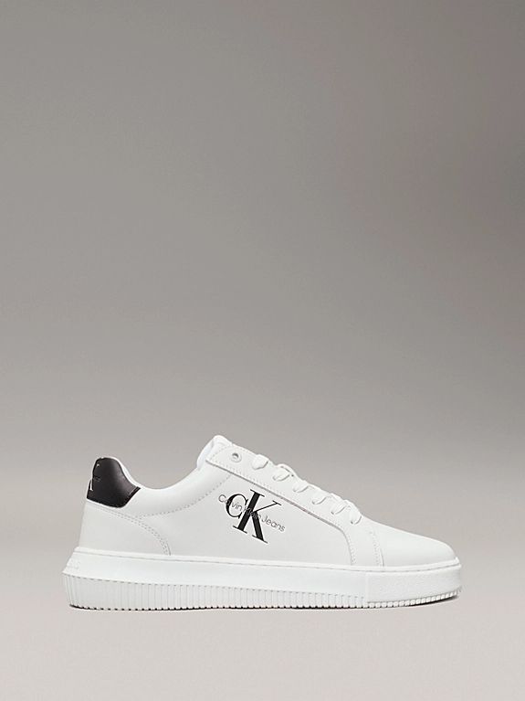Calvin klein Jeans Sneakers in Pelle Uomo  Bianco/Nero