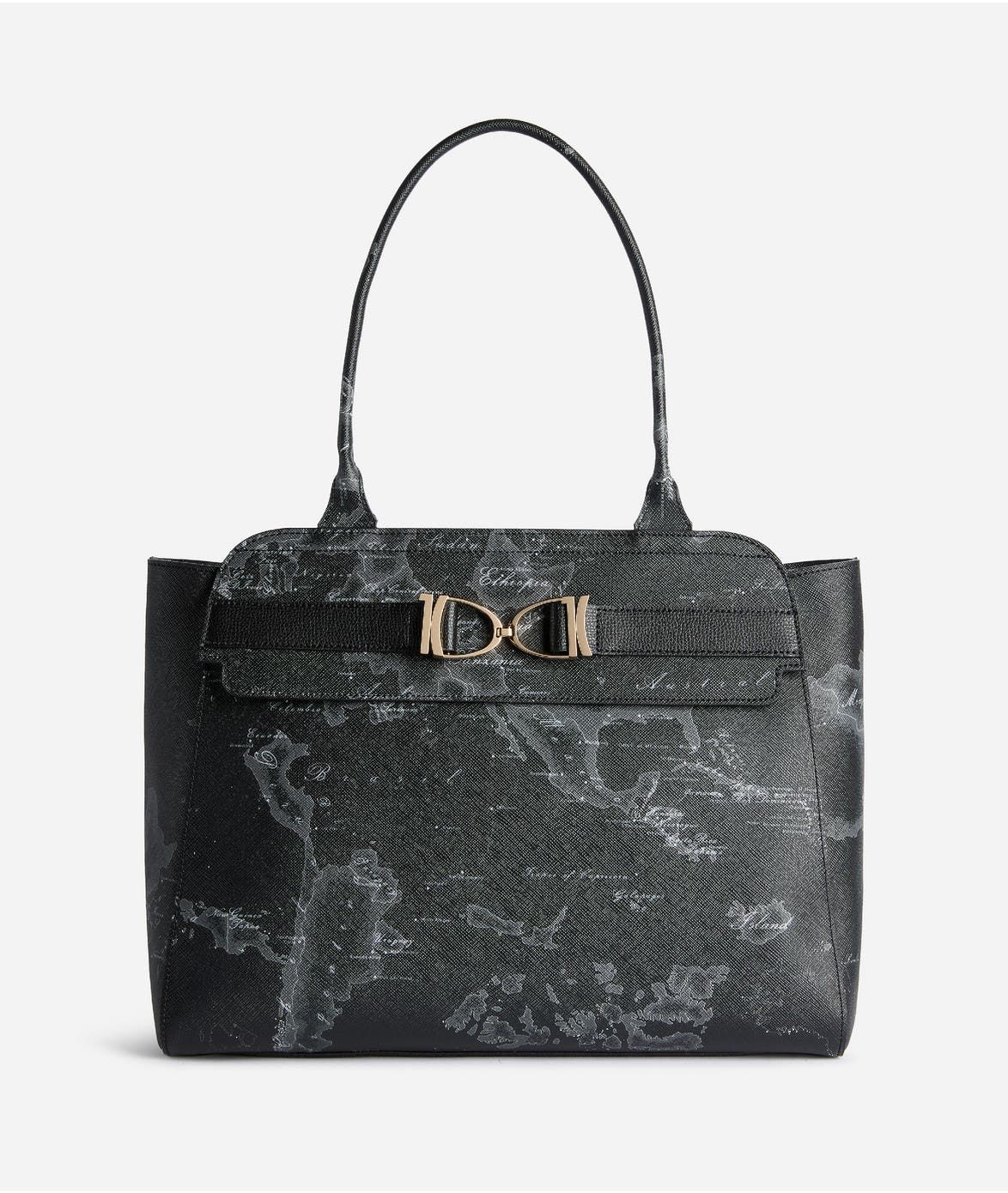 Alviero Martini 1A Classe Folk Geo Night borsa shopping Nera
