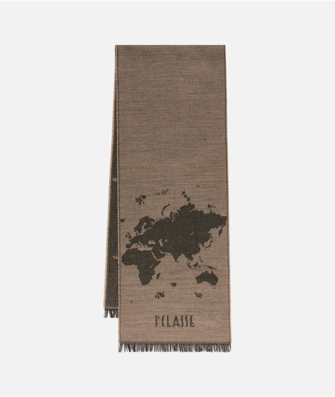 Alviero Martini 1A Classe Sciarpa Unisex Geo Pieno in misto lana e viscosa 30x180 Beige