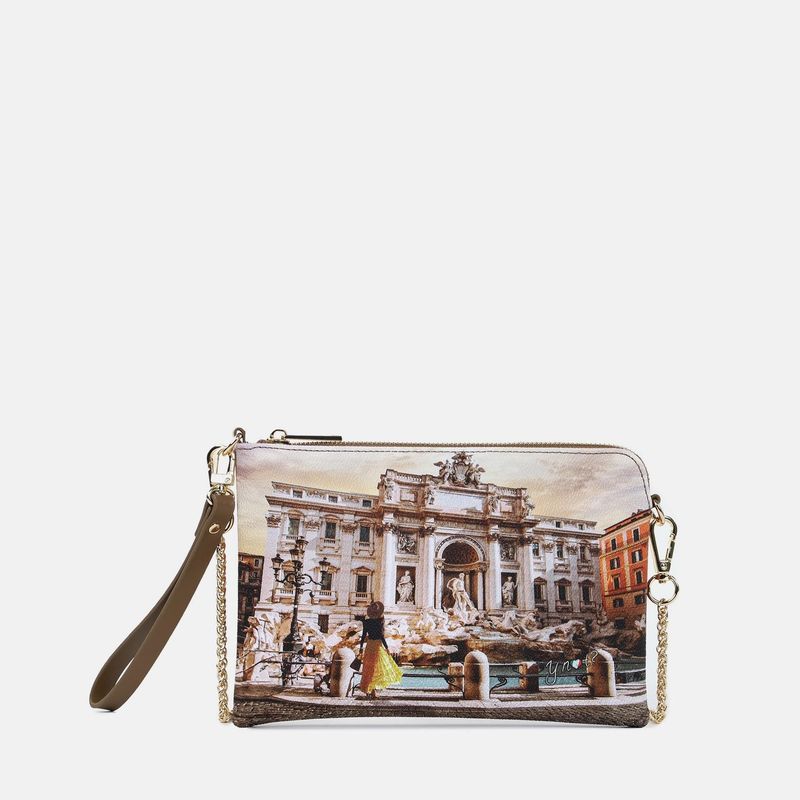 Ynot? Clutch Yes Bag Stampa Lost in Rome