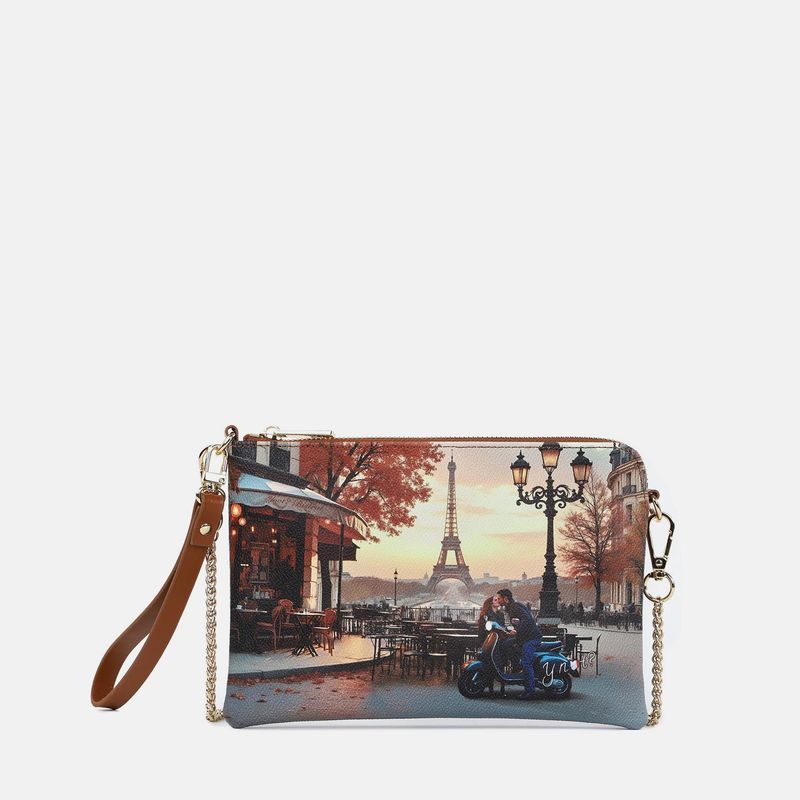 Y Not? Clutch Yes Bag Stampa Kisses From Paris