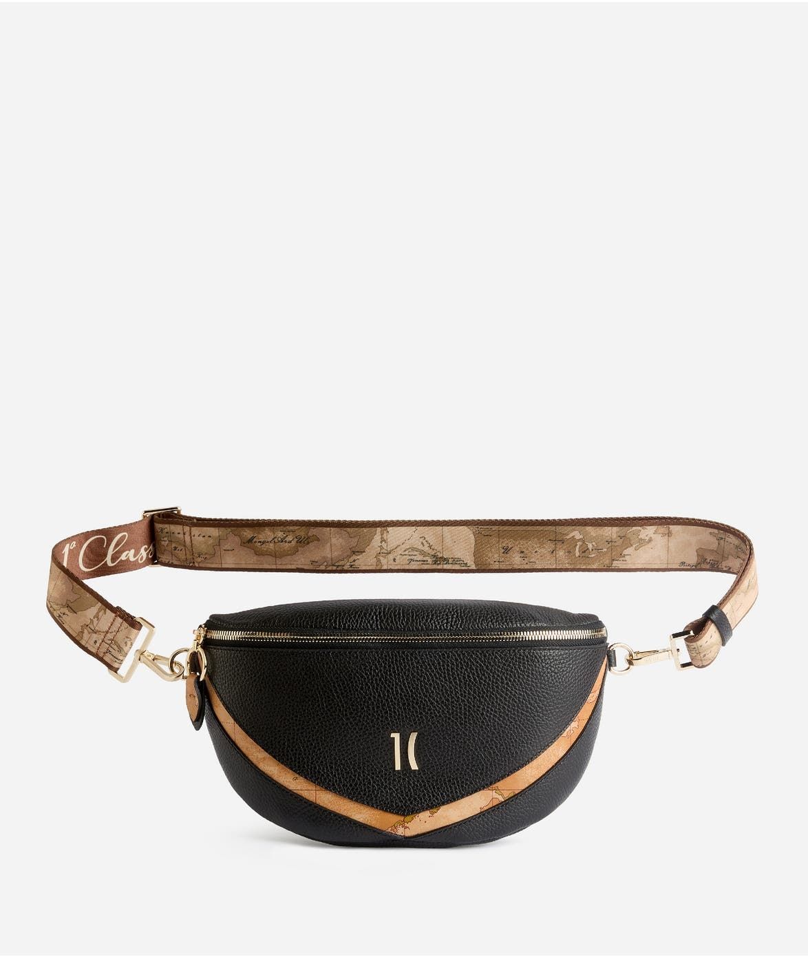 Alviero Martini 1A Classe Castle Leather maxi marsupio Nero