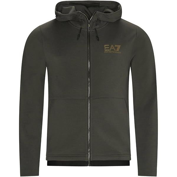 Emporio Armani EA7 Felpa con cappuccio Gold Label in misto viscosa Verde