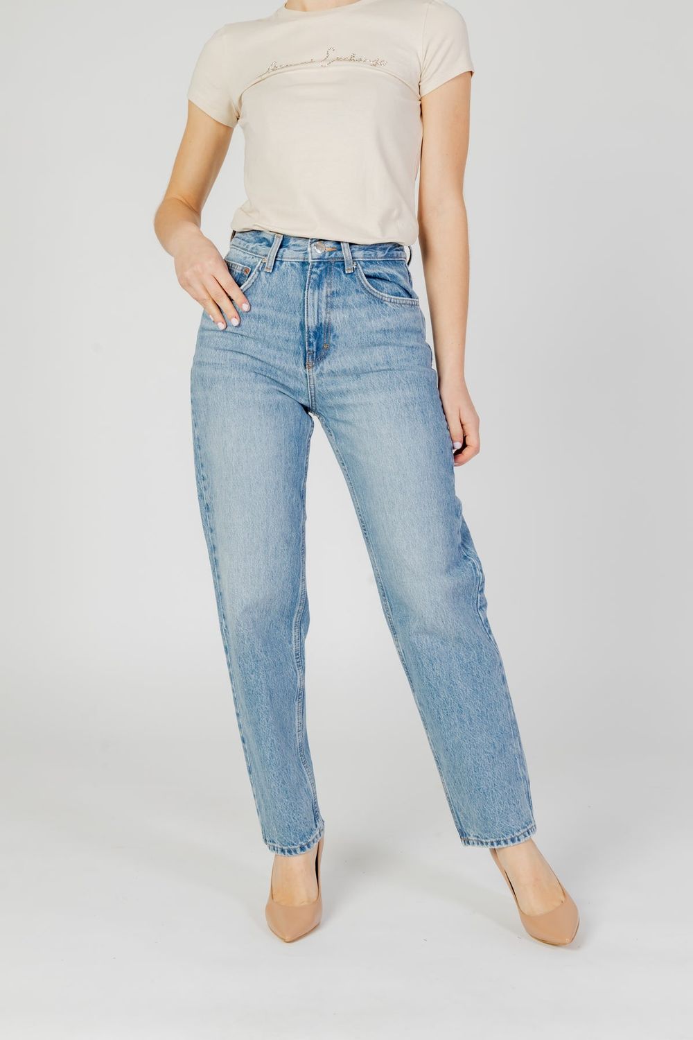 Only - Jeans Robyn Straight Donna Medium Blue Denim