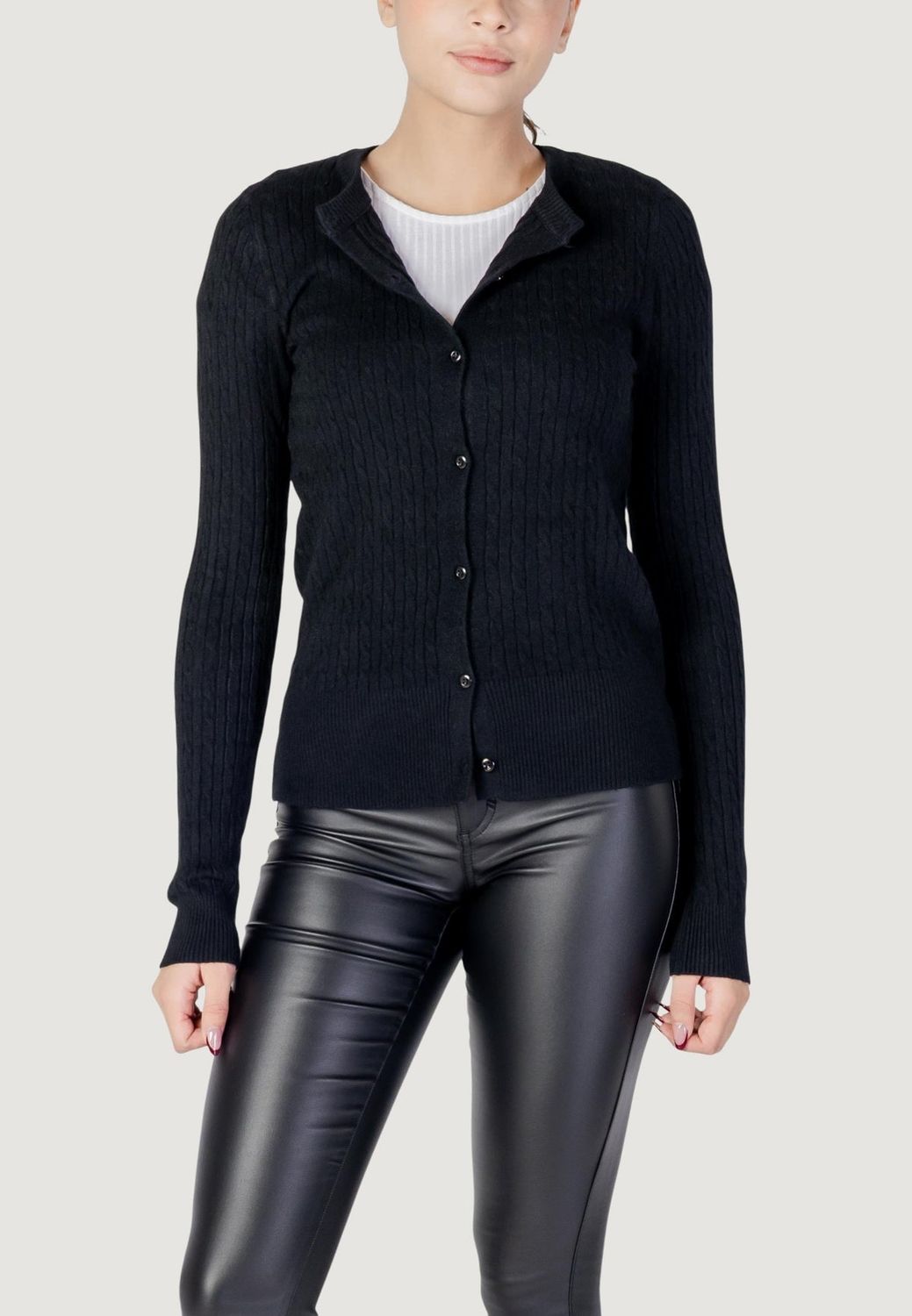 Choral Cardigan in Viscosa Nero