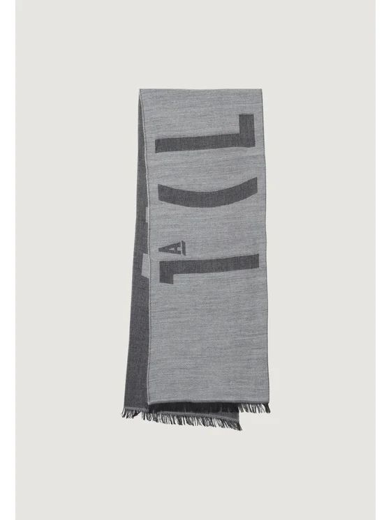 Alviero Martini 1A Classe Sciarpa Unisex Logo Grande in misto lana e viscosa 30x180 Sky Blue