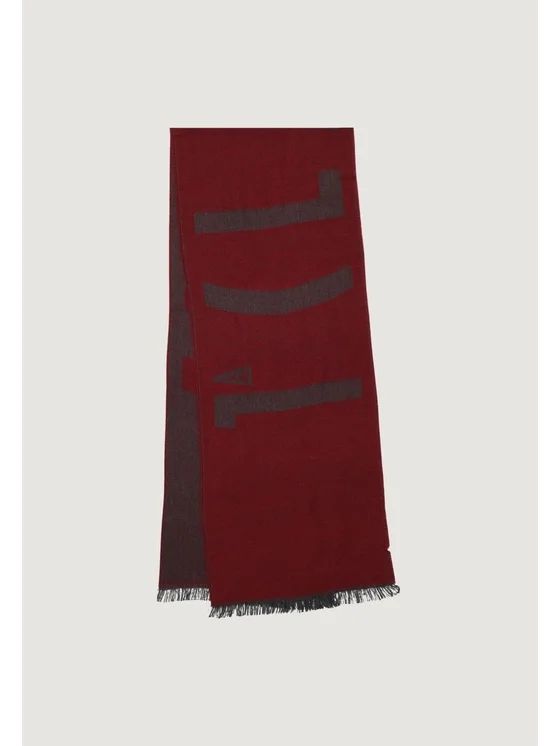 Alviero Martini 1A Classe Sciarpa Unisex Logo Grande in misto lana e viscosa 30x180 Rosso