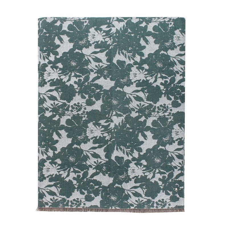 Ynot? Maxi Sciarpa 190x70 Jacquard Flowers Verde Teal