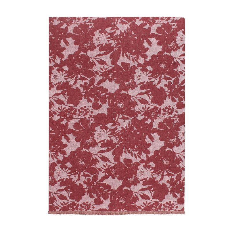 Ynot? Maxi Sciarpa 190x70 Jacquard Flowers Rosso Wine
