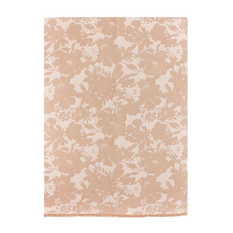 Ynot? Maxi Sciarpa 190x70 Jacquard Flowers Beige Almond