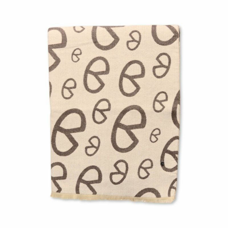 Ynot? Maxi Sciarpa 190x70 Jacquard  Biscotto/Marrone