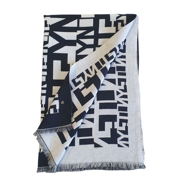 Ynot? Maxi Sciarpa 190x70 Jacquard Bianco/Nero