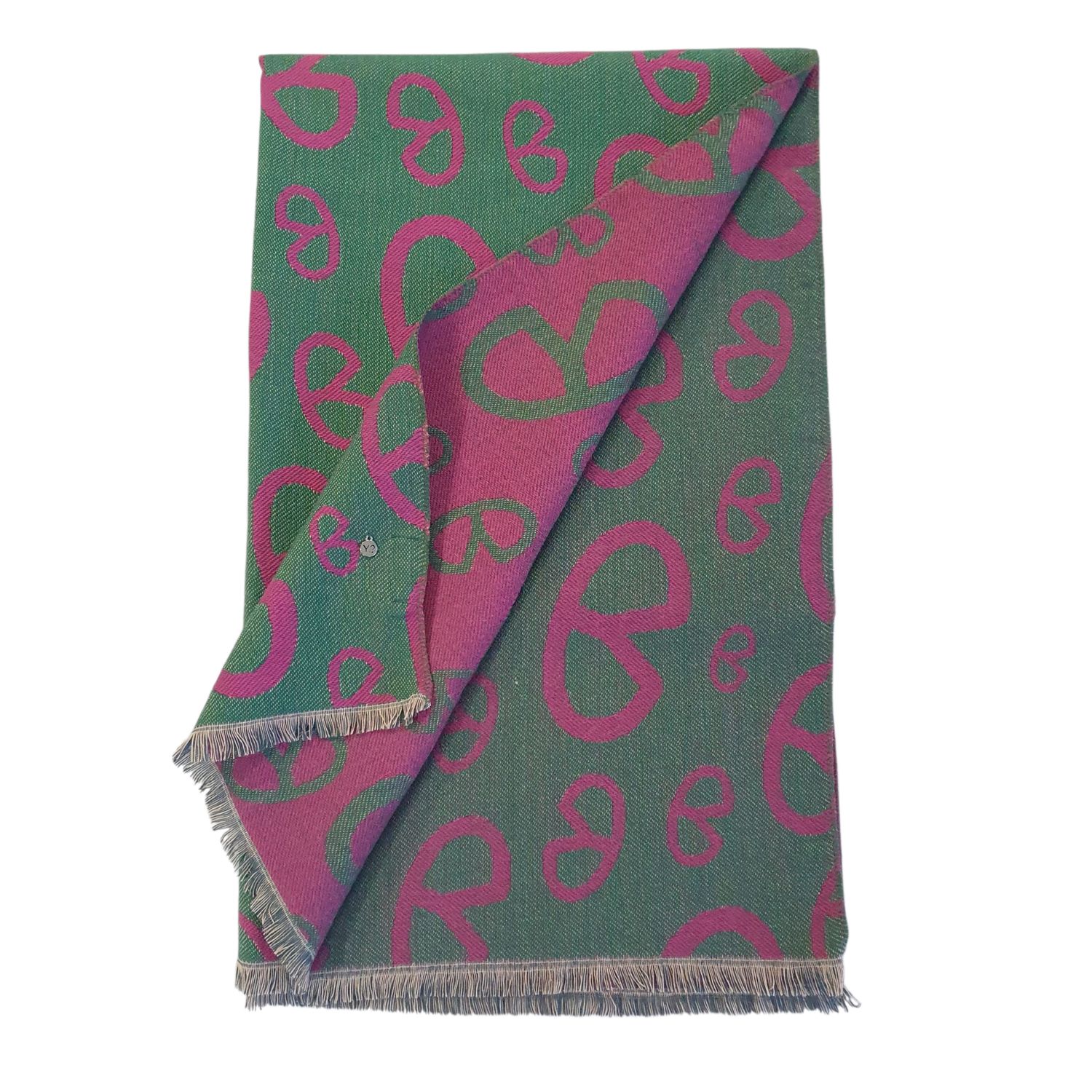 Ynot? Maxi Sciarpa 190x70 Jacquard Verde/Fuxia 
