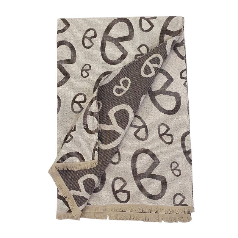 Ynot? Maxi Sciarpa 190x70 Jacquard  Biscotto/Marrone