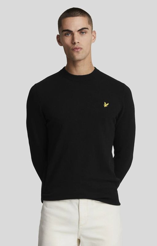 Lyle &amp; Scott Maglione girocollo in cotone merino Nero