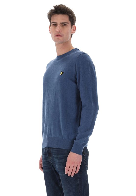 Lyle &amp; Scott Maglione girocollo in cotone merino Deep Water