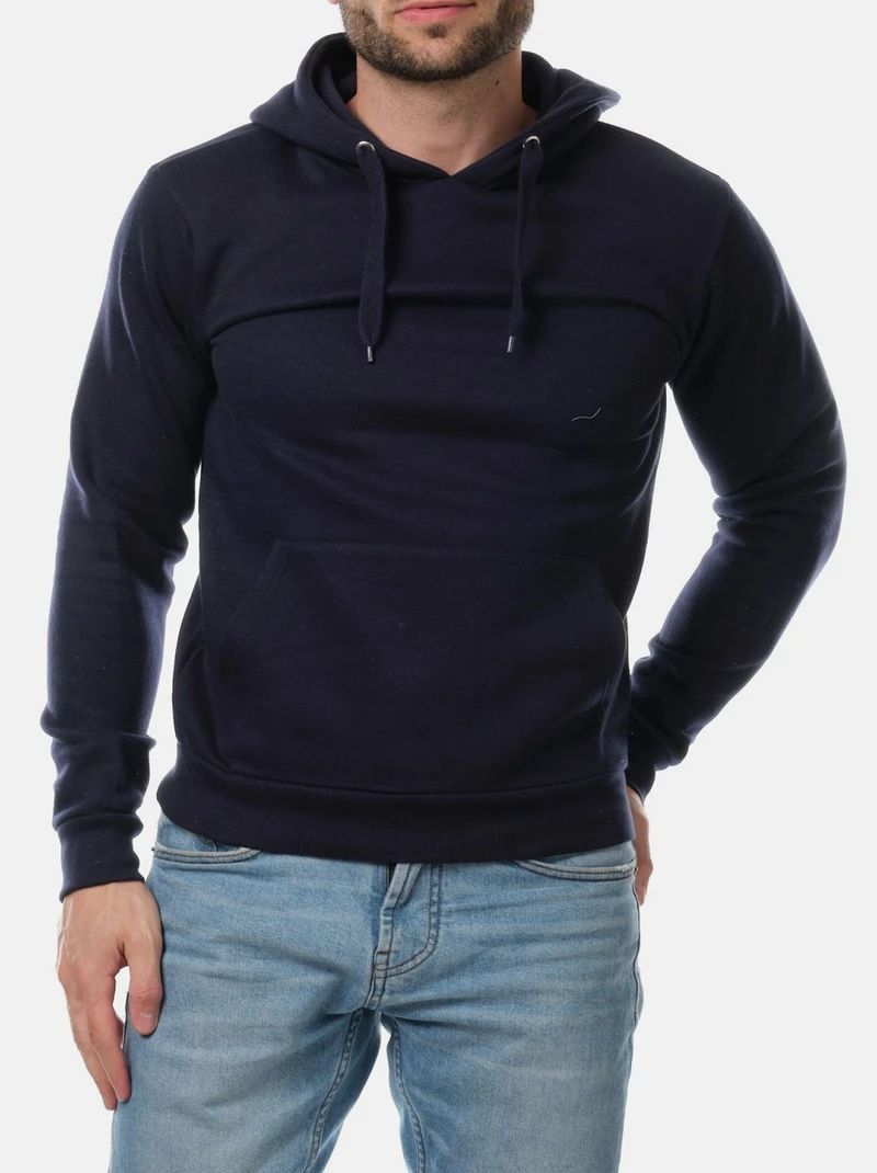 Hopenlife Felpa con cappuccio Slim in cotone Blu scuro 