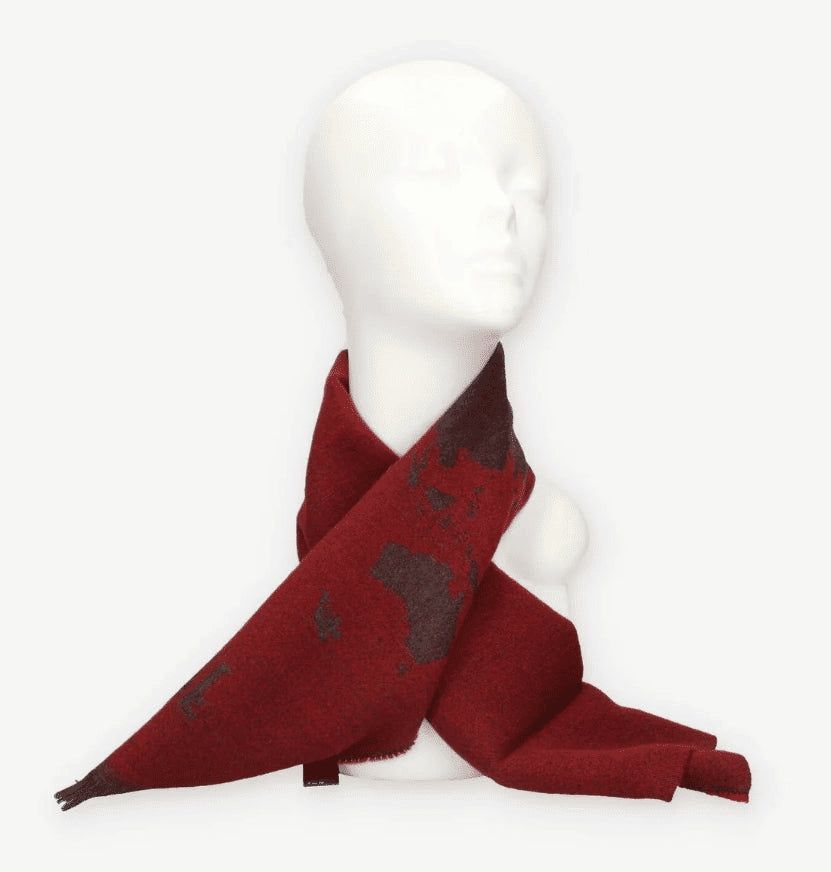 Alviero Martini 1A Classe Sciarpa Unisex Geo Pieno in misto lana e viscosa 30x180 Rosso