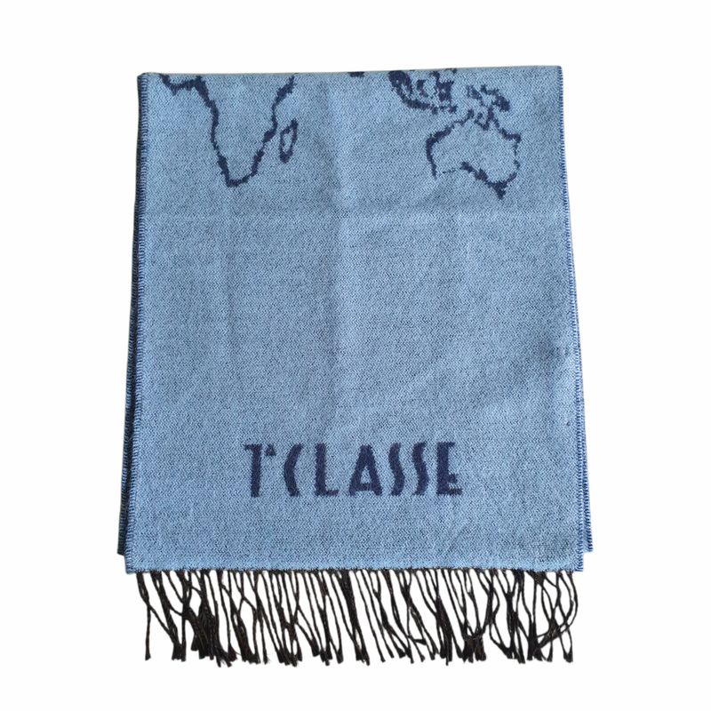 Alviero Martini 1A Classe Sciarpa Unisex Geo Filetti 38X180 Blue Denim