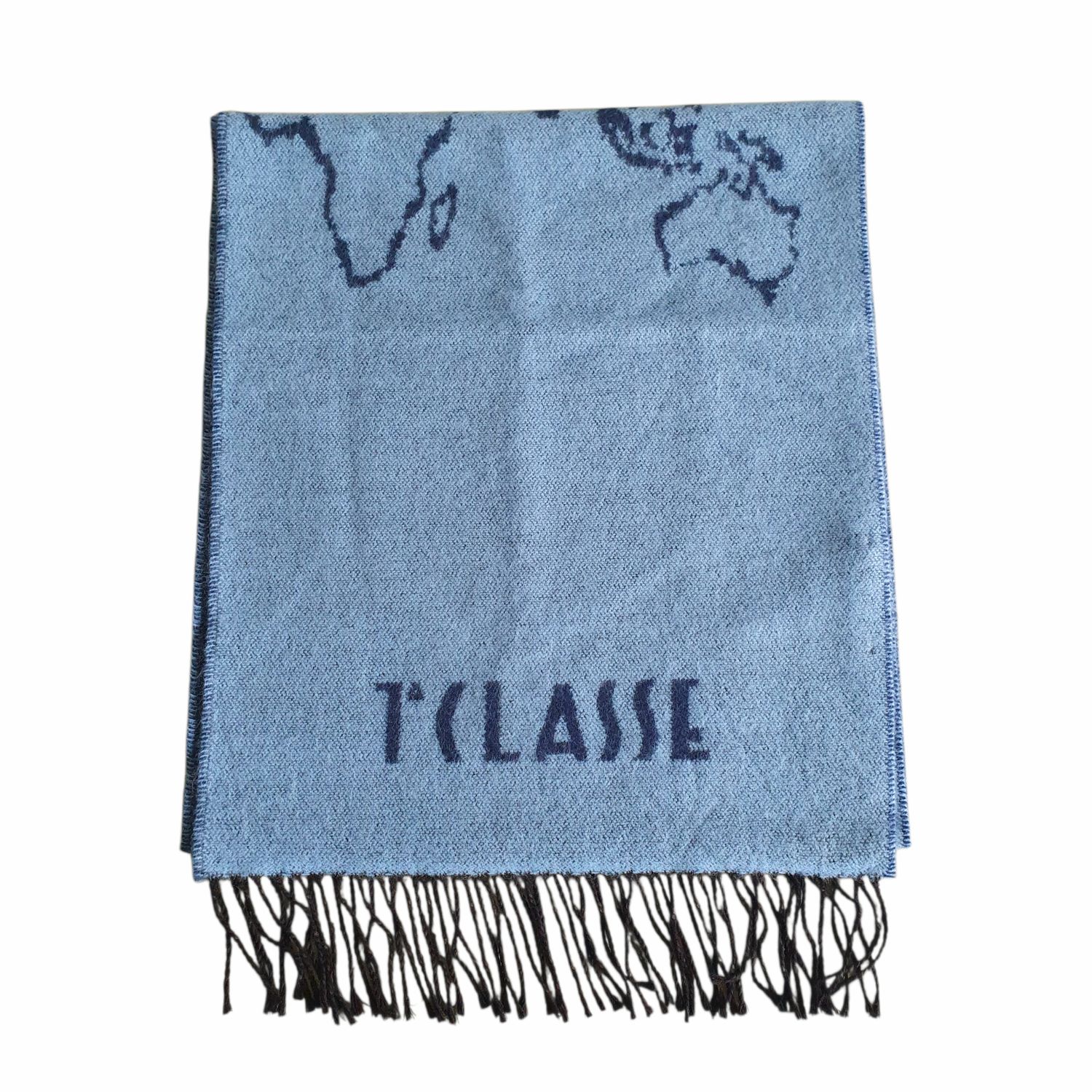 Alviero Martini 1A Classe Sciarpa Unisex Geo Filetti 38X180 Blue Denim