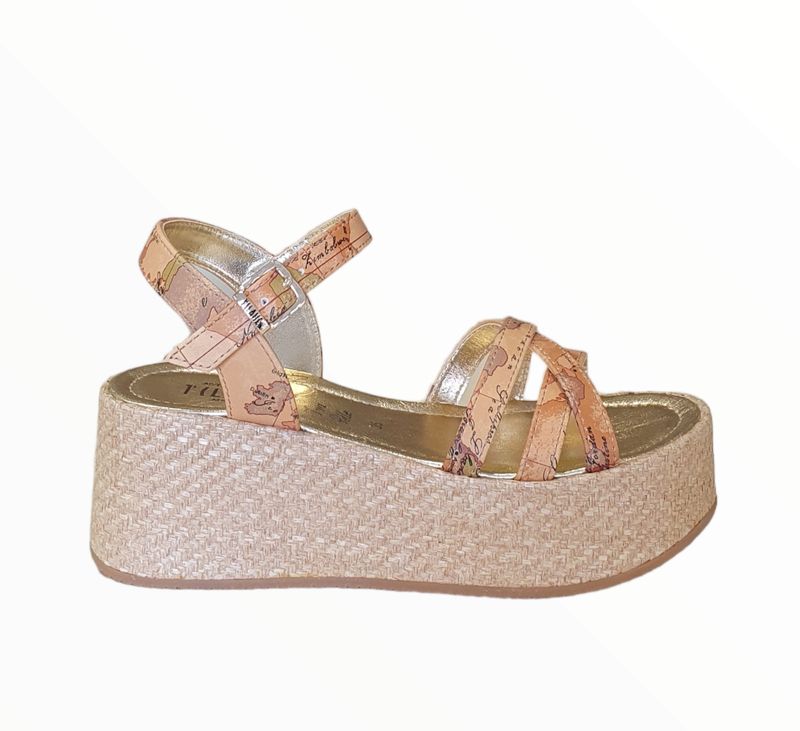 Alviero Martini 1A Classe Zeppa Beige/Geo Alviero Martini 1A Classe Zeppa Beige/Geo