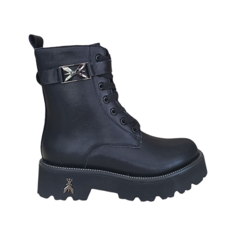 Patrizia Pepe Anfibi in pelle con zip Nero Patrizia Pepe Anfibi in pelle con zip Nero