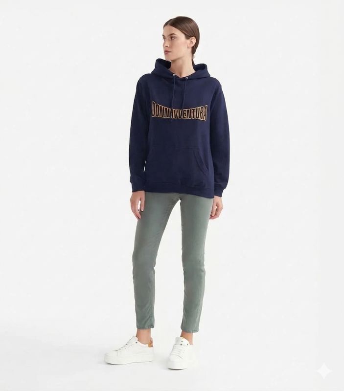 Alviero Martini 1A Classe (Donnaventura) Felpa con cappuccio in jersey Blu