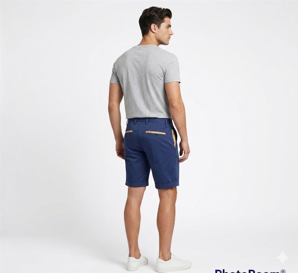 Alviero Martini 1A Classe Bermuda da Uomo in cotone Blu Navy