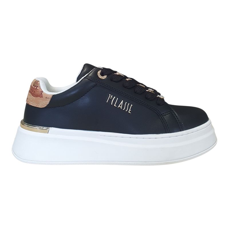 Alviero Martini 1A Classe Sneakers Donna Fondo a Cassetta Con Gioello Nero/Geo Beige 