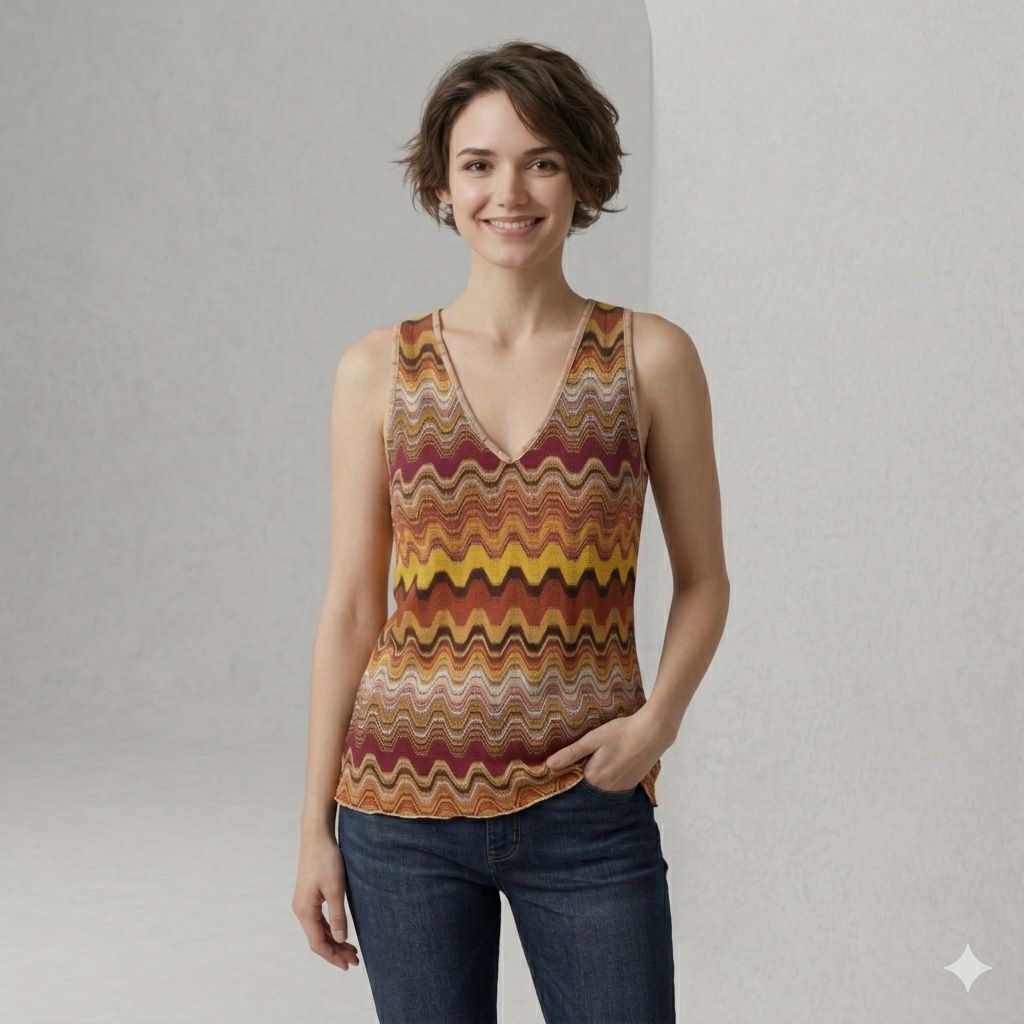 Alviero Martini 1A Classe canotta Luxury Crochet Multicolor